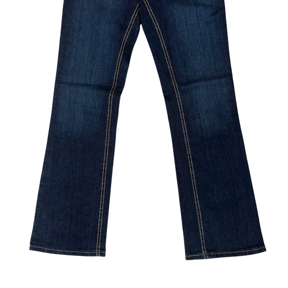 Wrangler Bootcut Juniors Womens Jeans 5 6 33 Dark Wash Pockets Logo Western Blue - Picture 4 of 8